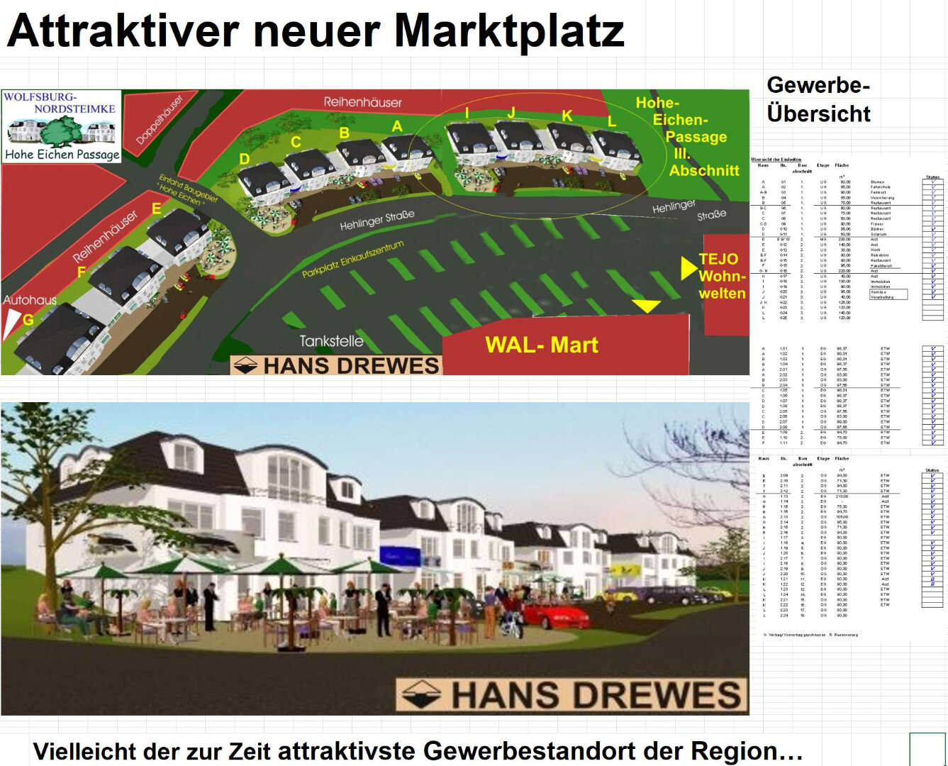 Original-Expos&eacute; von 2002 mit Lageplan und Perspektive der geplanten Passage