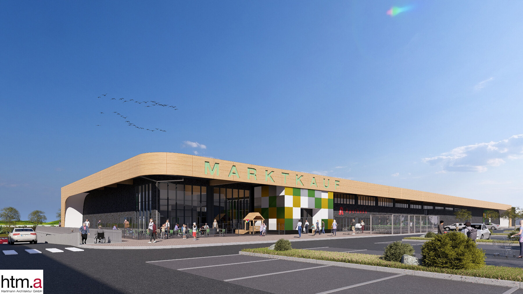 Visualisierung des neuen Marktkauf an der Hehlinger Straße