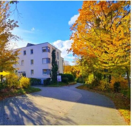 Zufahrt zum Haus Wohltbergstraße 31 unter altem Baumbestand im Herbst