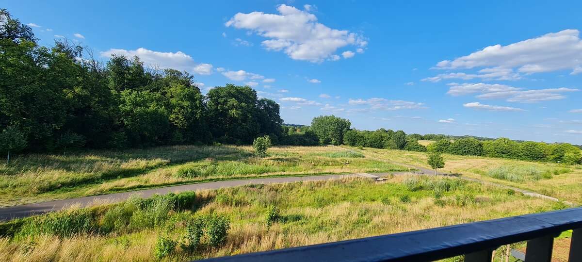 Unverbaubarer Blick von der Dachterrasse über den Naturpark